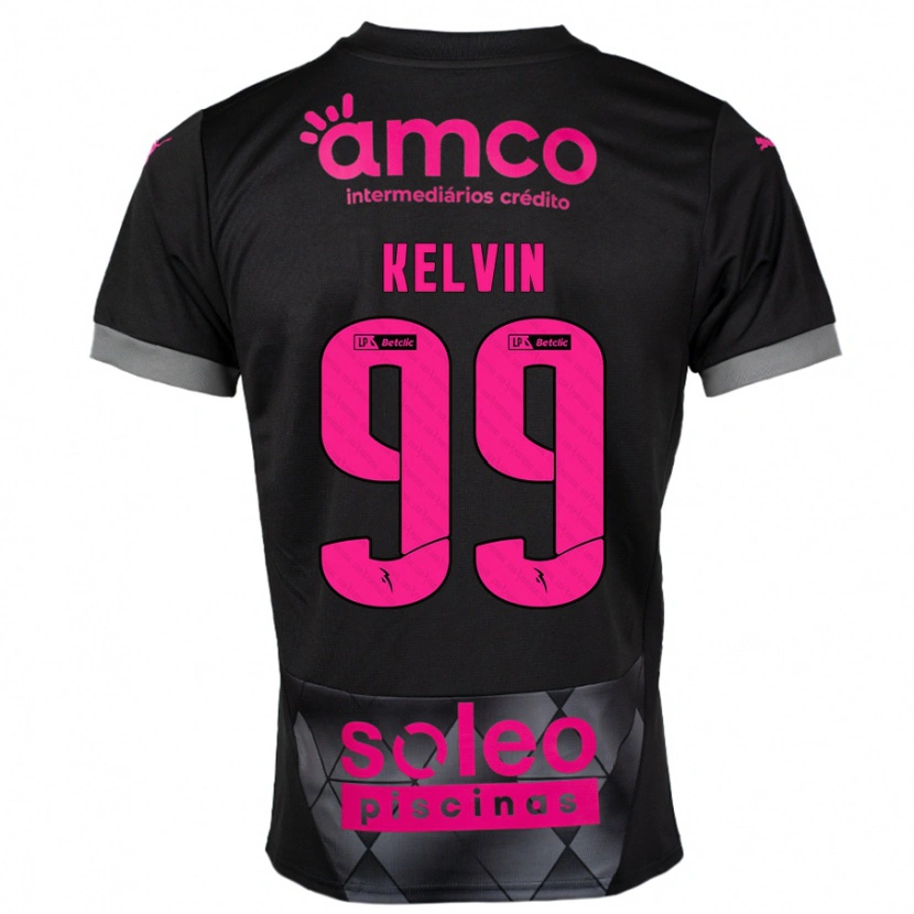 Danxen Bambino Maglia Kauan Kelvin #99 Nero Rosa Kit Gara Away 2024/25 Maglietta