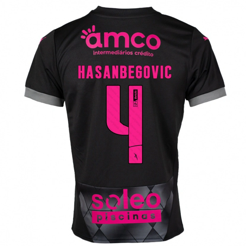 Danxen Bambino Maglia Melisa Hasanbegović #4 Nero Rosa Kit Gara Away 2024/25 Maglietta