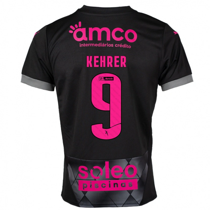 Danxen Bambino Maglia Caroline Kehrer #9 Nero Rosa Kit Gara Away 2024/25 Maglietta