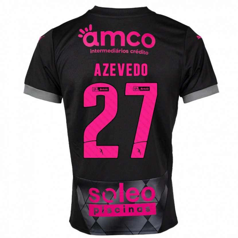 Danxen Bambino Maglia Mariana Azevedo #27 Nero Rosa Kit Gara Away 2024/25 Maglietta