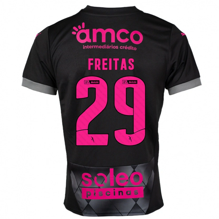 Danxen Bambino Maglia Mylena Freitas #29 Nero Rosa Kit Gara Away 2024/25 Maglietta