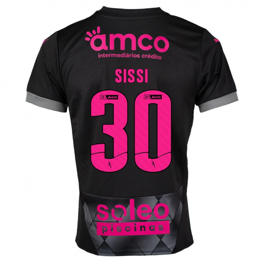 Danxen Bambino Maglia Sissi #30 Nero Rosa Kit Gara Away 2024/25 Maglietta