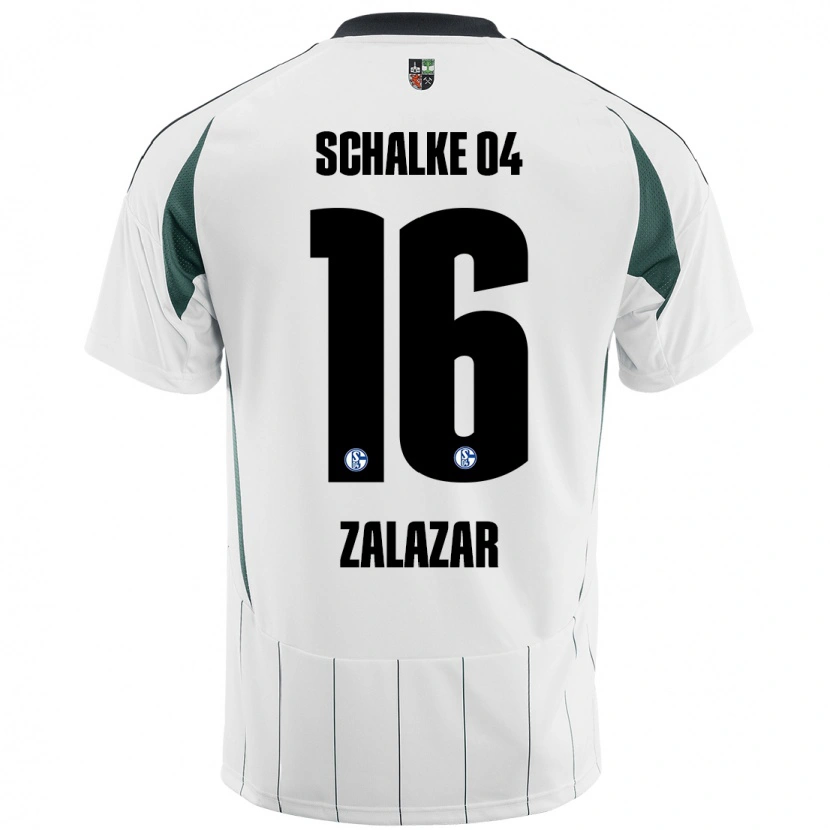Danxen Bambino Maglia Mauro Zalazar #16 Bianco Verde Kit Gara Away 2024/25 Maglietta