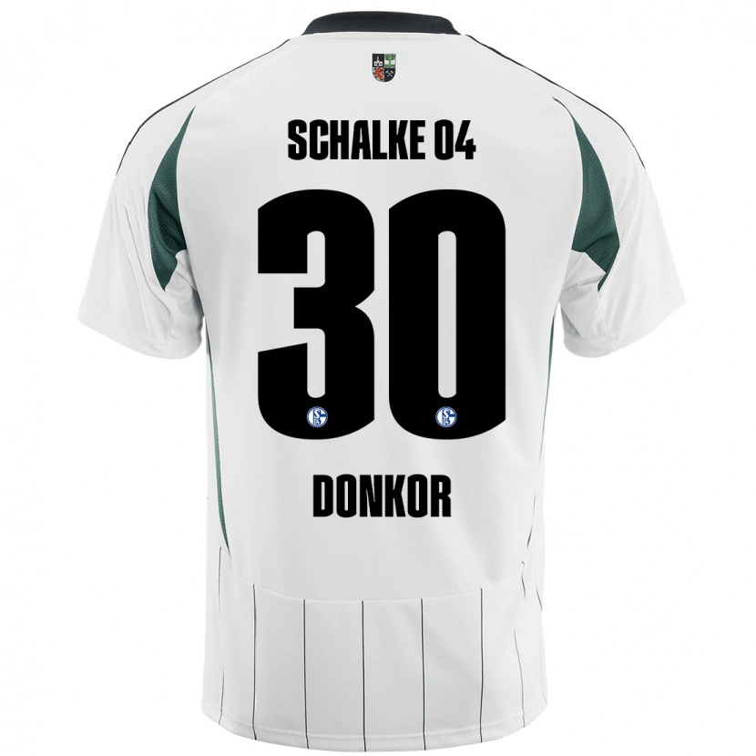 Danxen Bambino Maglia Anton Donkor #30 Bianco Verde Kit Gara Away 2024/25 Maglietta