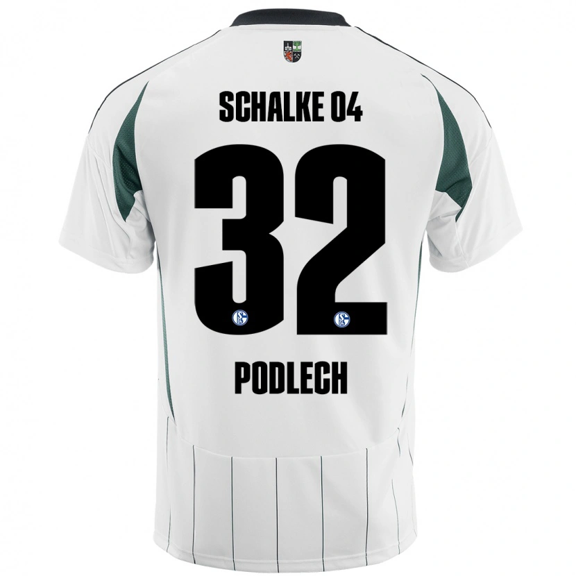 Danxen Bambino Maglia Luca Podlech #32 Bianco Verde Kit Gara Away 2024/25 Maglietta