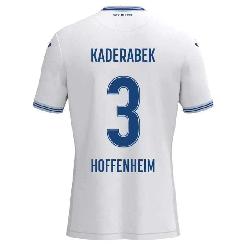 Danxen Bambino Maglia Pavel Kaderabek #3 Bianco Blu Kit Gara Away 2024/25 Maglietta