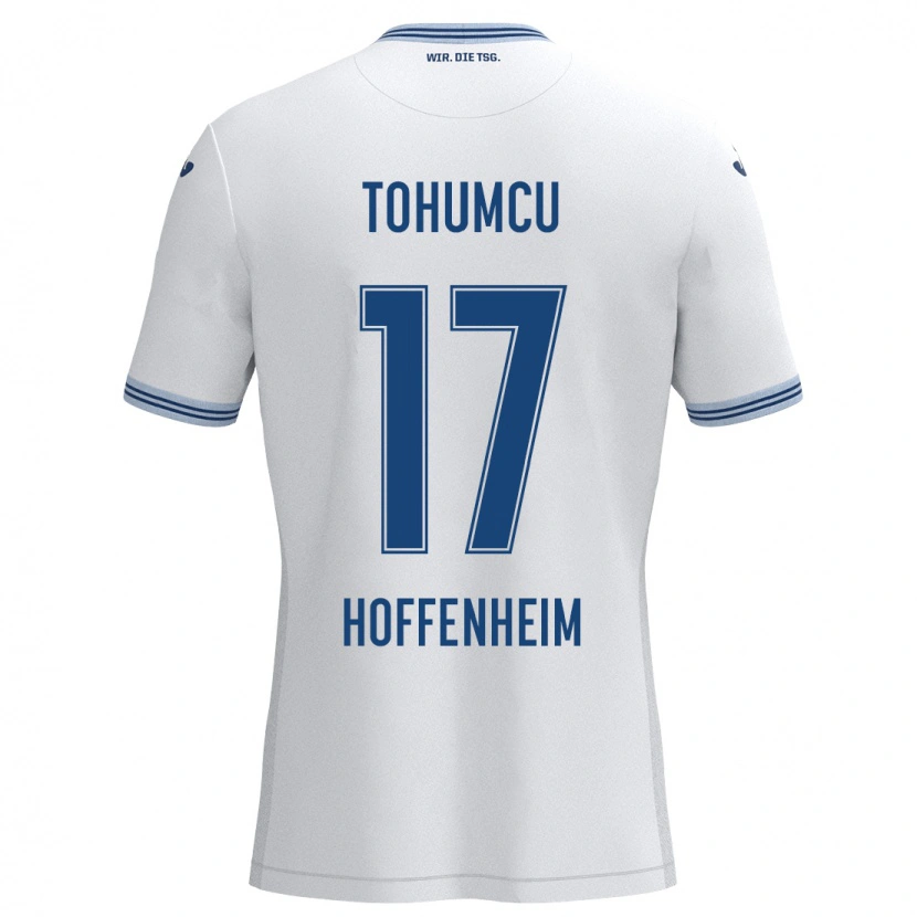 Danxen Bambino Maglia Umut Tohumcu #17 Bianco Blu Kit Gara Away 2024/25 Maglietta
