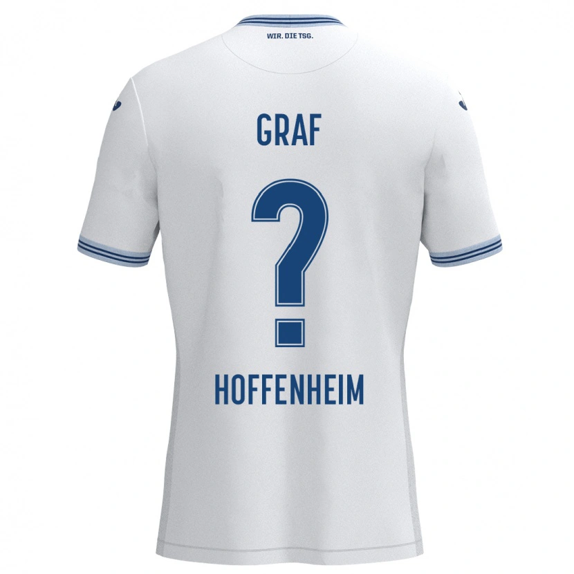 Danxen Bambino Maglia Julian Graf #0 Bianco Blu Kit Gara Away 2024/25 Maglietta