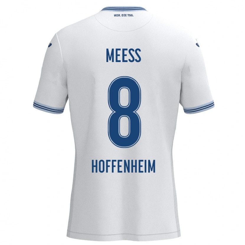 Danxen Bambino Maglia Jakob Meeß #8 Bianco Blu Kit Gara Away 2024/25 Maglietta