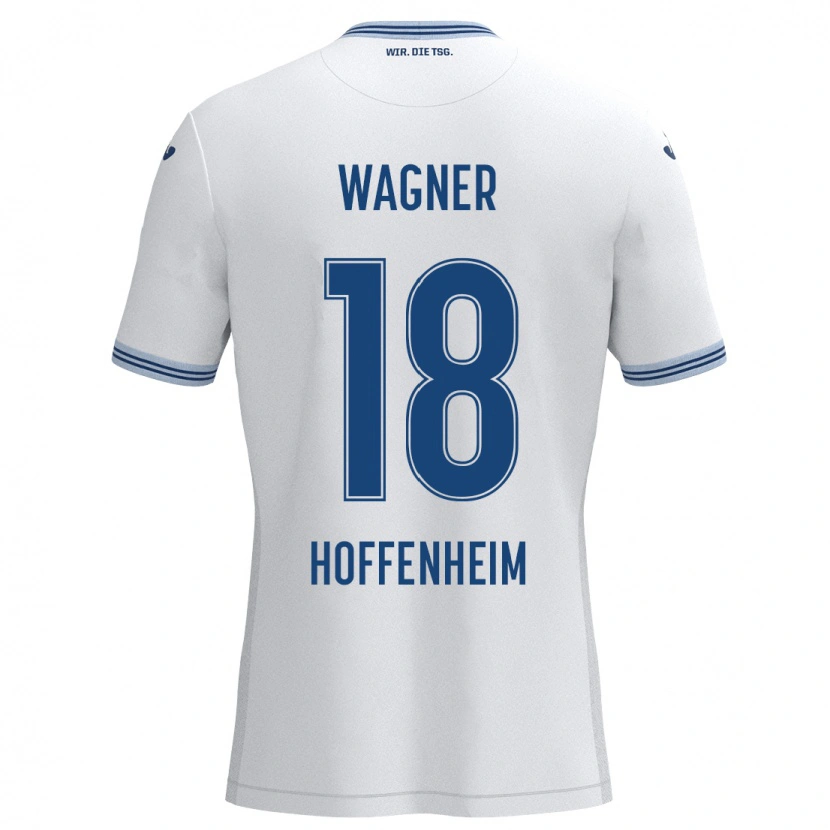 Danxen Bambino Maglia Ricardo Wagner #18 Bianco Blu Kit Gara Away 2024/25 Maglietta