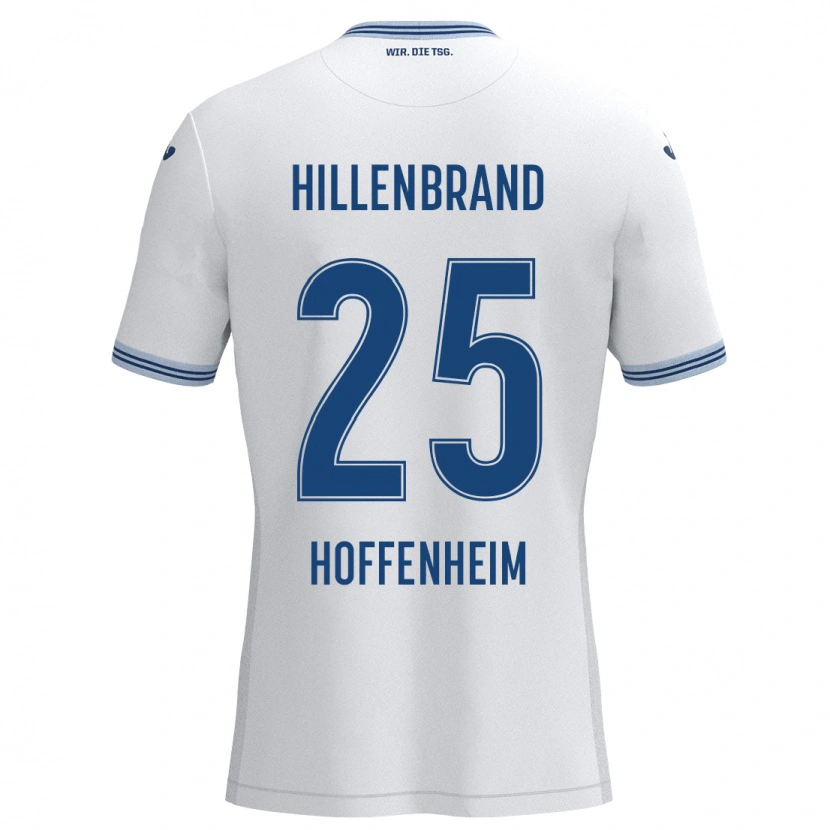 Danxen Bambino Maglia Jack Hillenbrand #25 Bianco Blu Kit Gara Away 2024/25 Maglietta