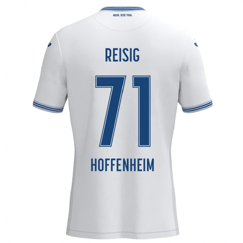 Danxen Bambino Maglia Ruben Reisig #71 Bianco Blu Kit Gara Away 2024/25 Maglietta