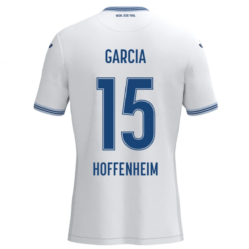 Danxen Bambino Maglia Marta Cazalla Garcia #15 Bianco Blu Kit Gara Away 2024/25 Maglietta