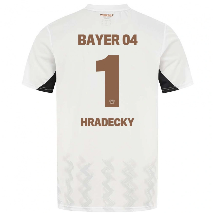 Danxen Bambino Maglia Lukas Hradecky #1 Bianco Nero Kit Gara Away 2024/25 Maglietta