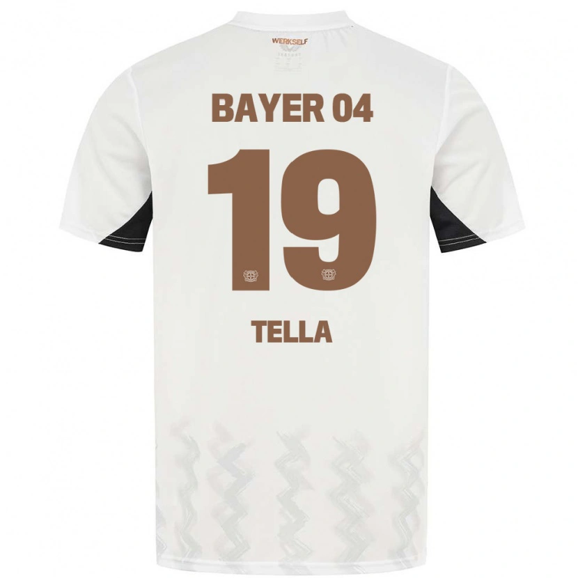 Danxen Bambino Maglia Nathan Tella #19 Bianco Nero Kit Gara Away 2024/25 Maglietta