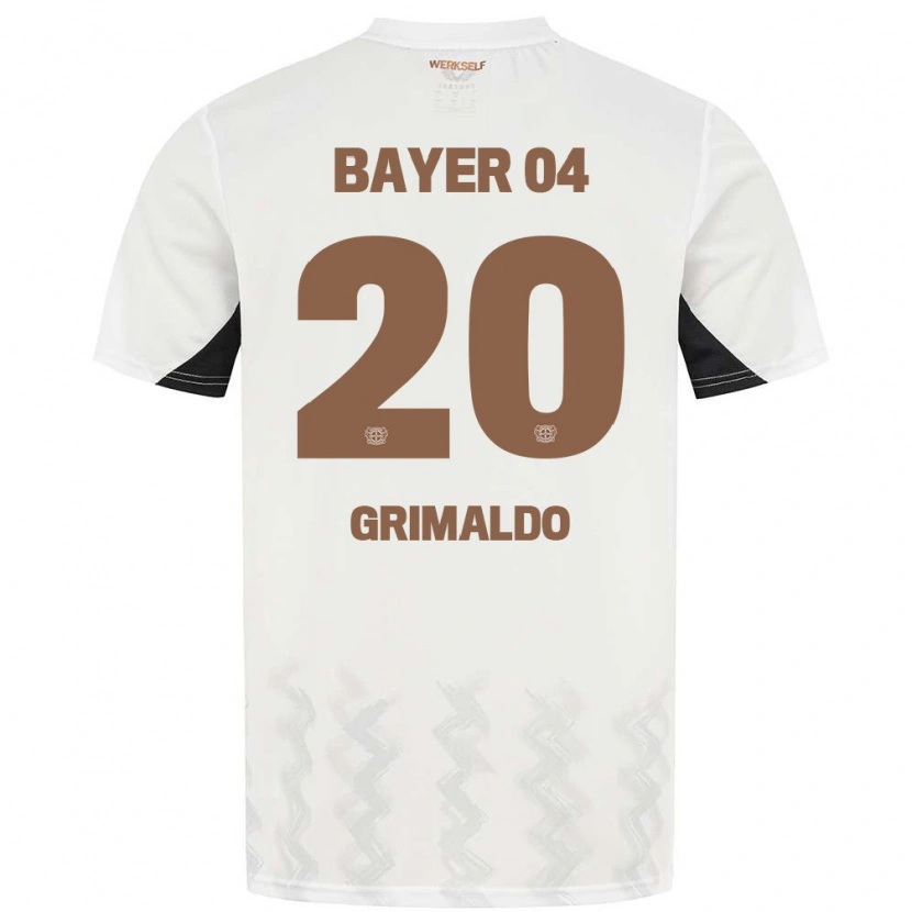 Danxen Bambino Maglia Alejandro Grimaldo #20 Bianco Nero Kit Gara Away 2024/25 Maglietta