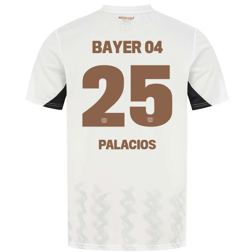 Danxen Bambino Maglia Exequiel Palacios #25 Bianco Nero Kit Gara Away 2024/25 Maglietta