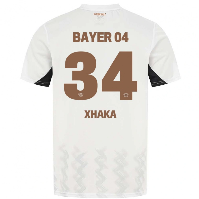 Danxen Bambino Maglia Granit Xhaka #34 Bianco Nero Kit Gara Away 2024/25 Maglietta
