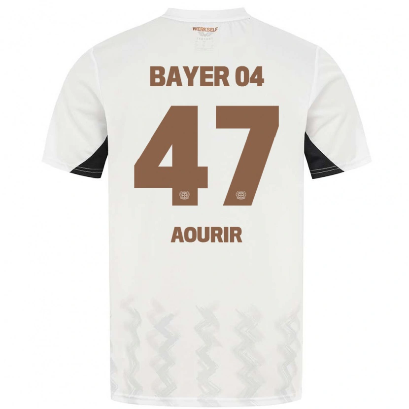 Danxen Bambino Maglia Ayman Aourir #47 Bianco Nero Kit Gara Away 2024/25 Maglietta