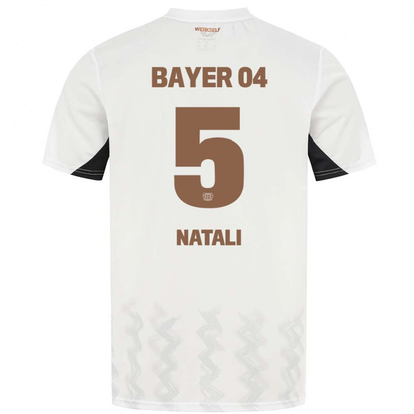 Danxen Bambino Maglia Andrea Natali #5 Bianco Nero Kit Gara Away 2024/25 Maglietta