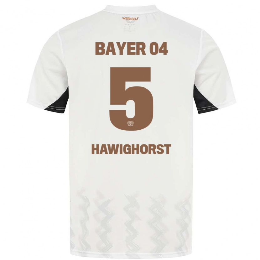 Danxen Bambino Maglia Ben Hawighorst #5 Bianco Nero Kit Gara Away 2024/25 Maglietta