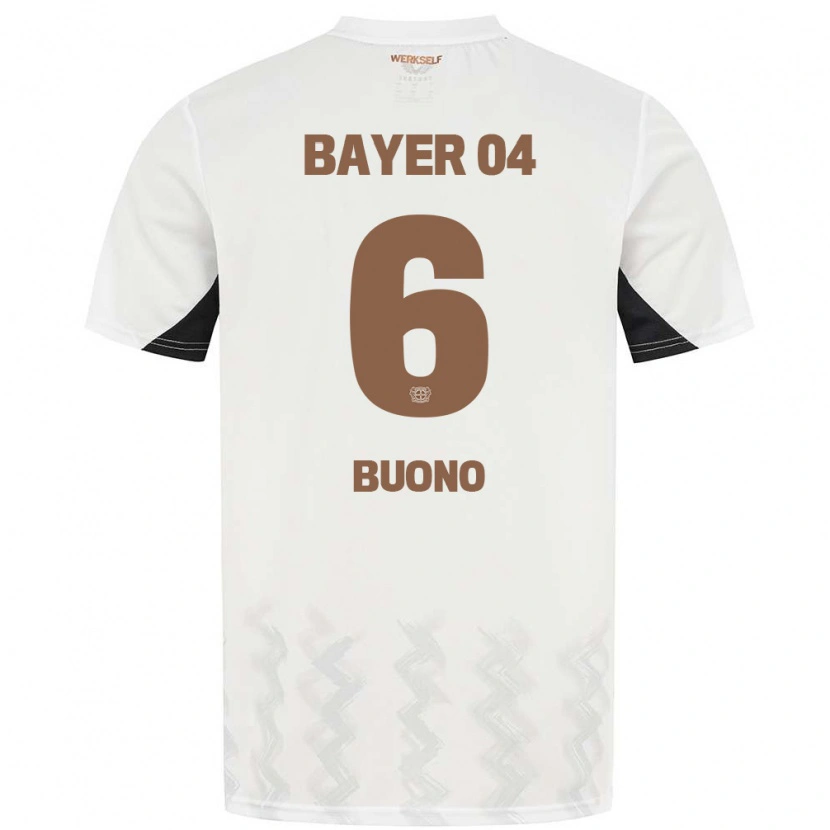 Danxen Bambino Maglia Francesco Buono #6 Bianco Nero Kit Gara Away 2024/25 Maglietta