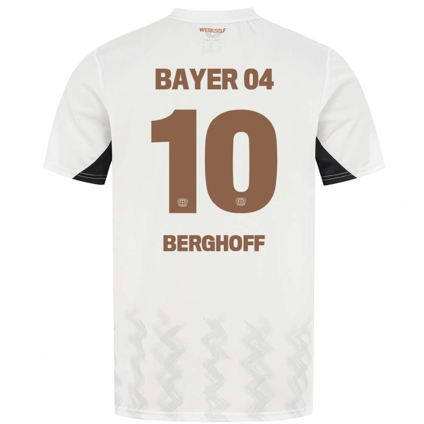 Danxen Bambino Maglia Jonah Berghoff #10 Bianco Nero Kit Gara Away 2024/25 Maglietta