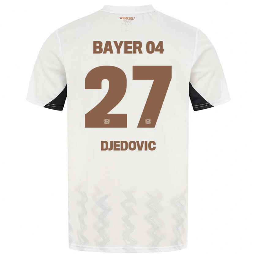 Danxen Bambino Maglia Seldin Djedovic #27 Bianco Nero Kit Gara Away 2024/25 Maglietta