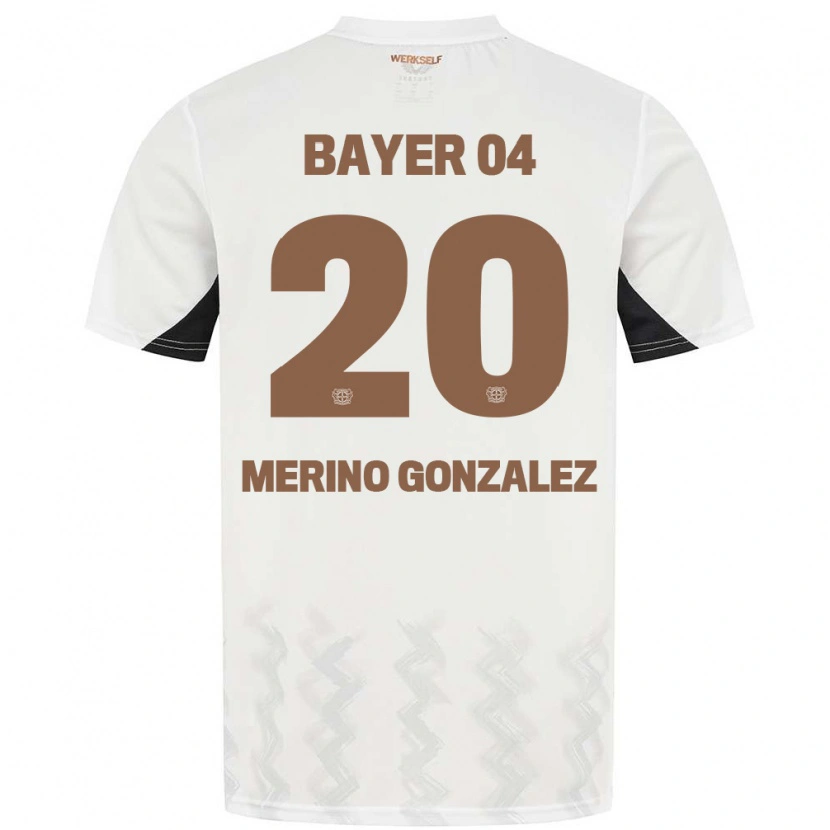 Danxen Bambino Maglia Estrella Merino Gonzalez #20 Bianco Nero Kit Gara Away 2024/25 Maglietta