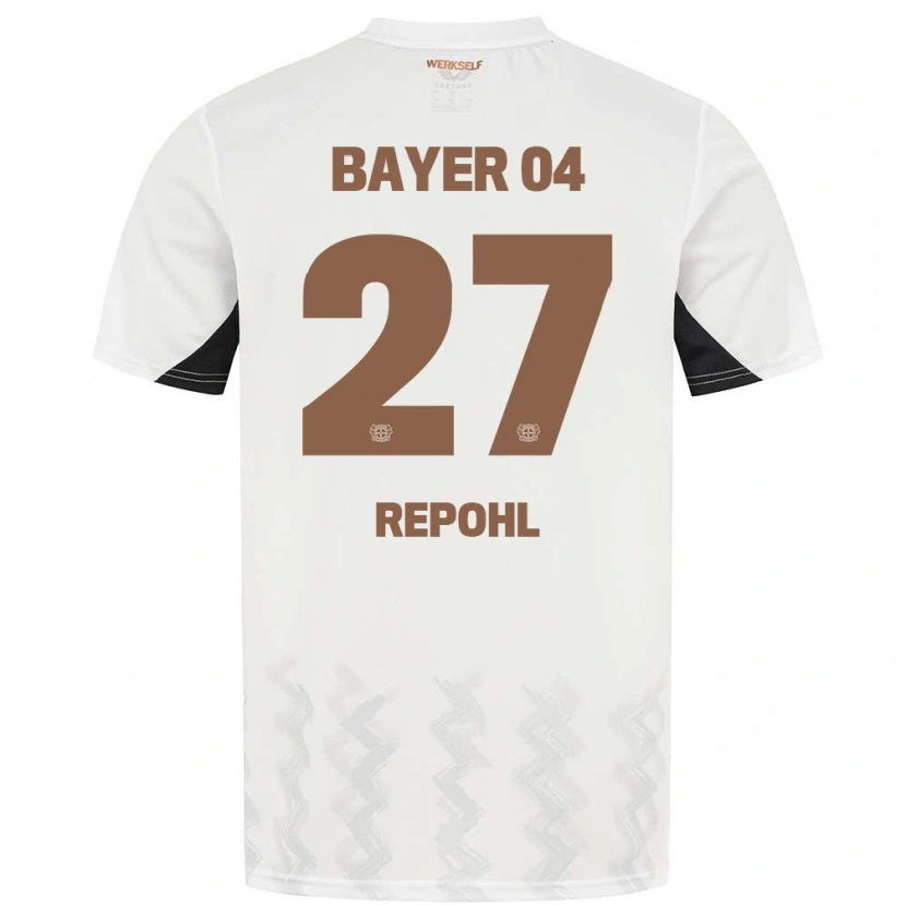 Danxen Bambino Maglia Friederike Repohl #27 Bianco Nero Kit Gara Away 2024/25 Maglietta