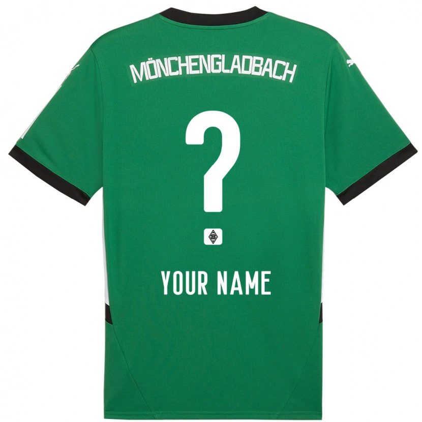 Danxen Bambino Maglia Il Tuo Nome #0 Verde Bianco Kit Gara Away 2024/25 Maglietta