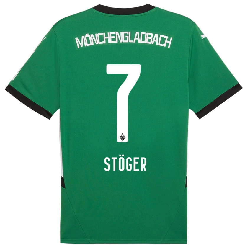 Danxen Bambino Maglia Kevin Stöger #7 Verde Bianco Kit Gara Away 2024/25 Maglietta