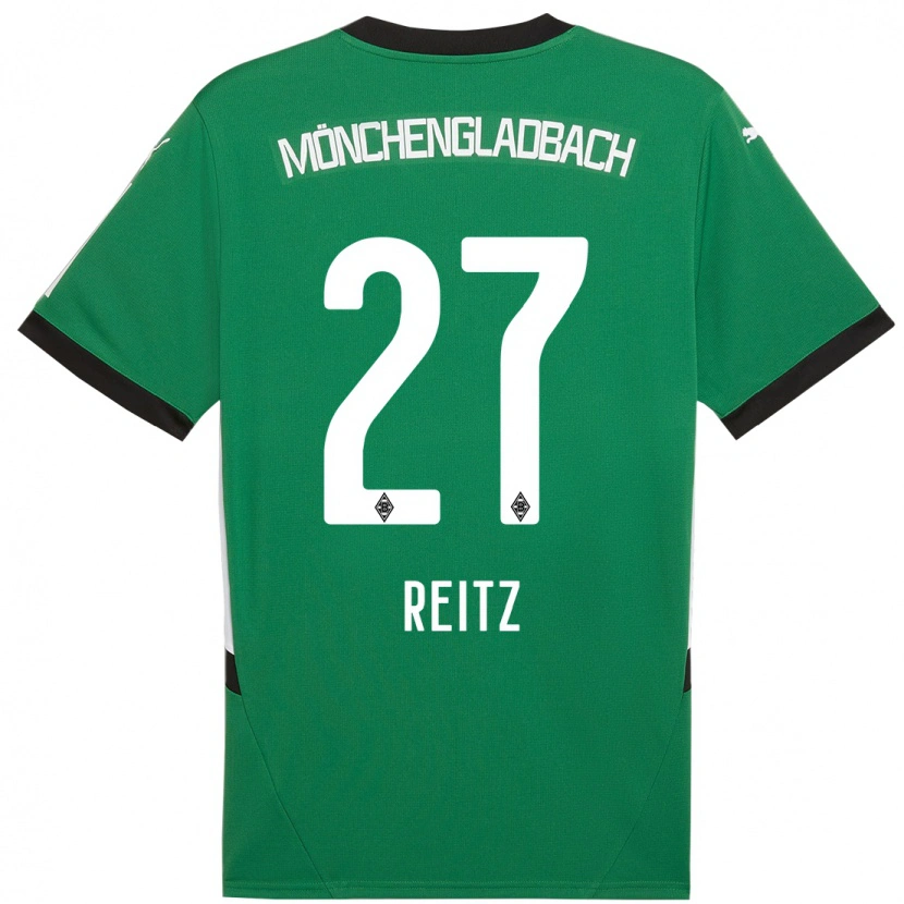 Danxen Bambino Maglia Rocco Reitz #27 Verde Bianco Kit Gara Away 2024/25 Maglietta