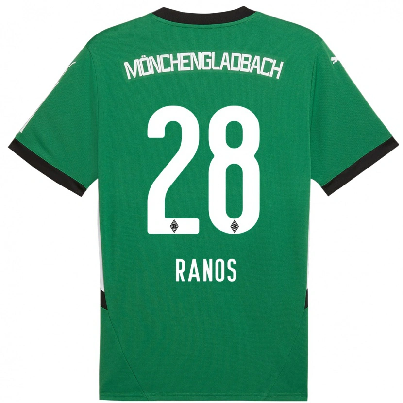 Danxen Bambino Maglia Grant-Leon Ranos #28 Verde Bianco Kit Gara Away 2024/25 Maglietta