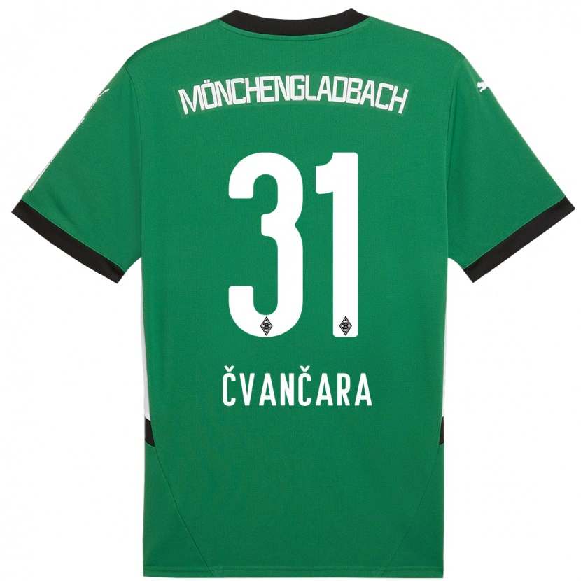 Danxen Bambino Maglia Tomas Cvancara #31 Verde Bianco Kit Gara Away 2024/25 Maglietta