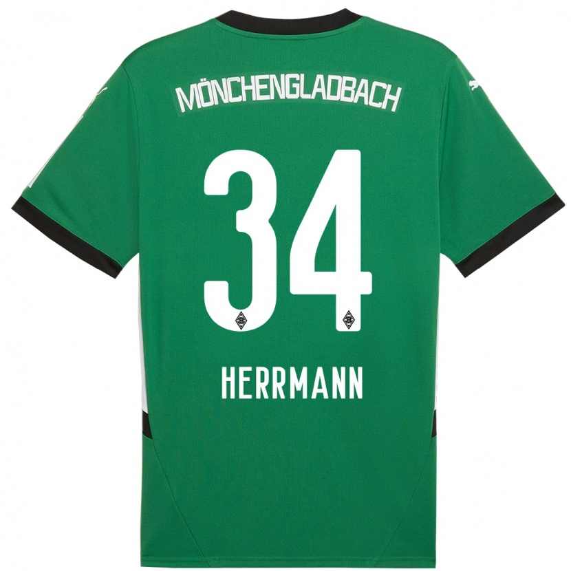 Danxen Bambino Maglia Charles Herrmann #34 Verde Bianco Kit Gara Away 2024/25 Maglietta