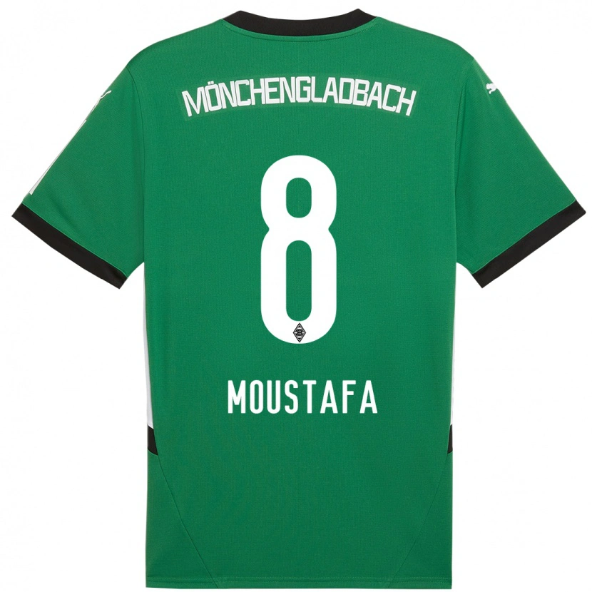 Danxen Bambino Maglia Moustafa Moustafa #8 Verde Bianco Kit Gara Away 2024/25 Maglietta