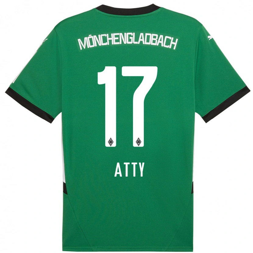 Danxen Bambino Maglia Yassir Atty #17 Verde Bianco Kit Gara Away 2024/25 Maglietta