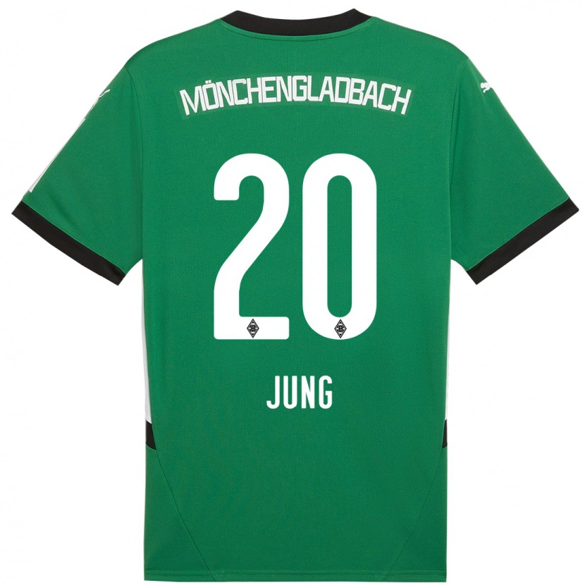 Danxen Bambino Maglia In-Gyom Jung #20 Verde Bianco Kit Gara Away 2024/25 Maglietta