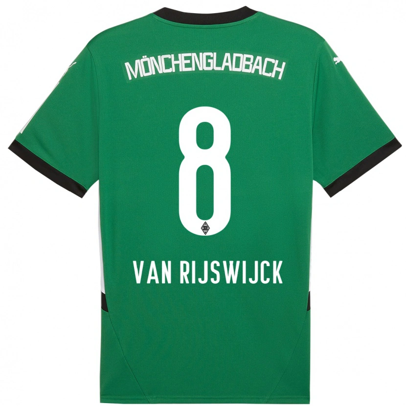 Danxen Bambino Maglia Britt Van Rijswijck #8 Verde Bianco Kit Gara Away 2024/25 Maglietta