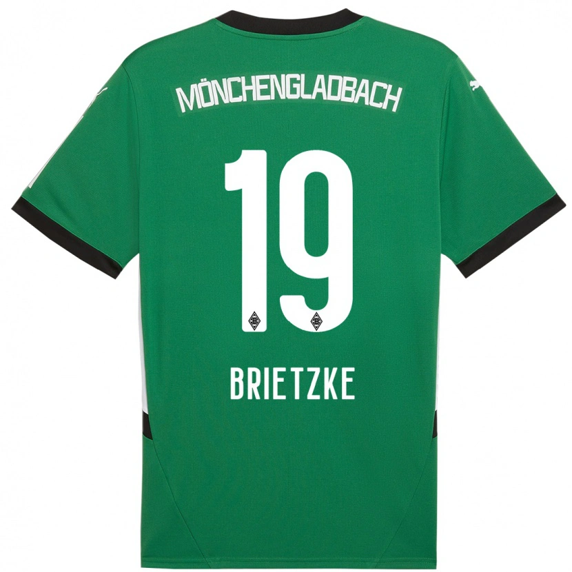 Danxen Bambino Maglia Yvonne Brietzke #19 Verde Bianco Kit Gara Away 2024/25 Maglietta