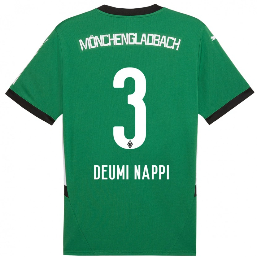 Danxen Bambino Maglia Dimitrie Deumi Nappi #3 Verde Bianco Kit Gara Away 2024/25 Maglietta