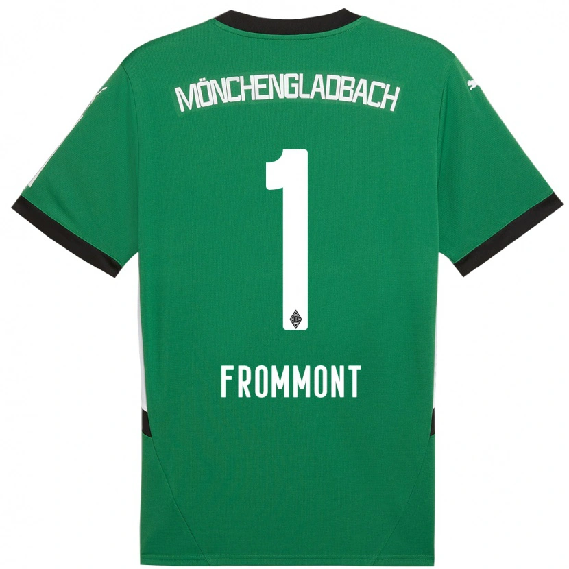 Danxen Bambino Maglia Romina Frommont #1 Verde Bianco Kit Gara Away 2024/25 Maglietta