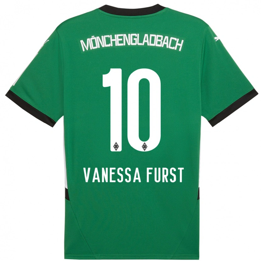 Danxen Bambino Maglia Vanessa Fürst #10 Verde Bianco Kit Gara Away 2024/25 Maglietta