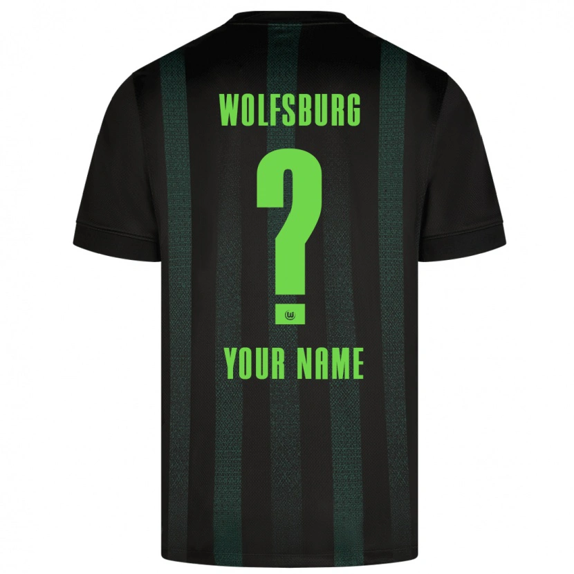 Danxen Bambino Maglia Il Tuo Nome #0 Verde Scuro Kit Gara Away 2024/25 Maglietta