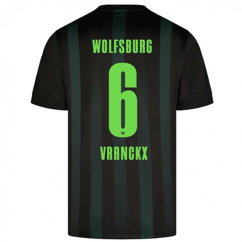 Danxen Bambino Maglia Aster Vranckx #6 Verde Scuro Kit Gara Away 2024/25 Maglietta
