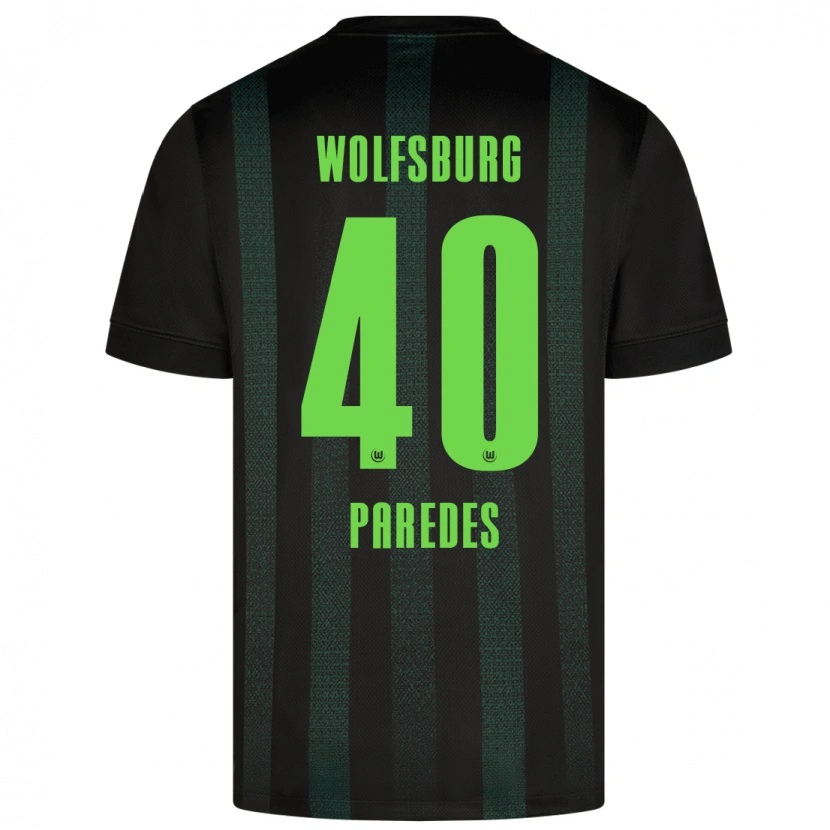 Danxen Bambino Maglia Kevin Paredes #40 Verde Scuro Kit Gara Away 2024/25 Maglietta