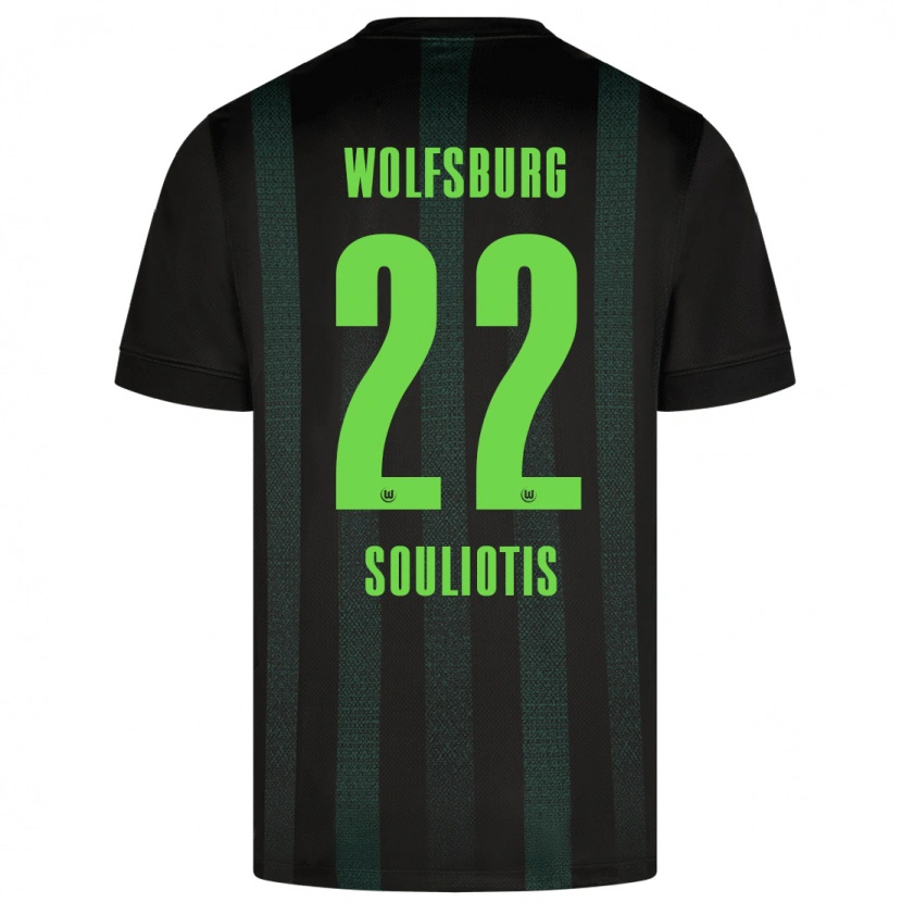 Danxen Bambino Maglia Spyridon Souliotis #22 Verde Scuro Kit Gara Away 2024/25 Maglietta