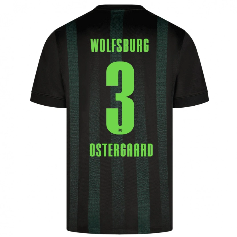 Danxen Bambino Maglia Christian Östergaard #3 Verde Scuro Kit Gara Away 2024/25 Maglietta