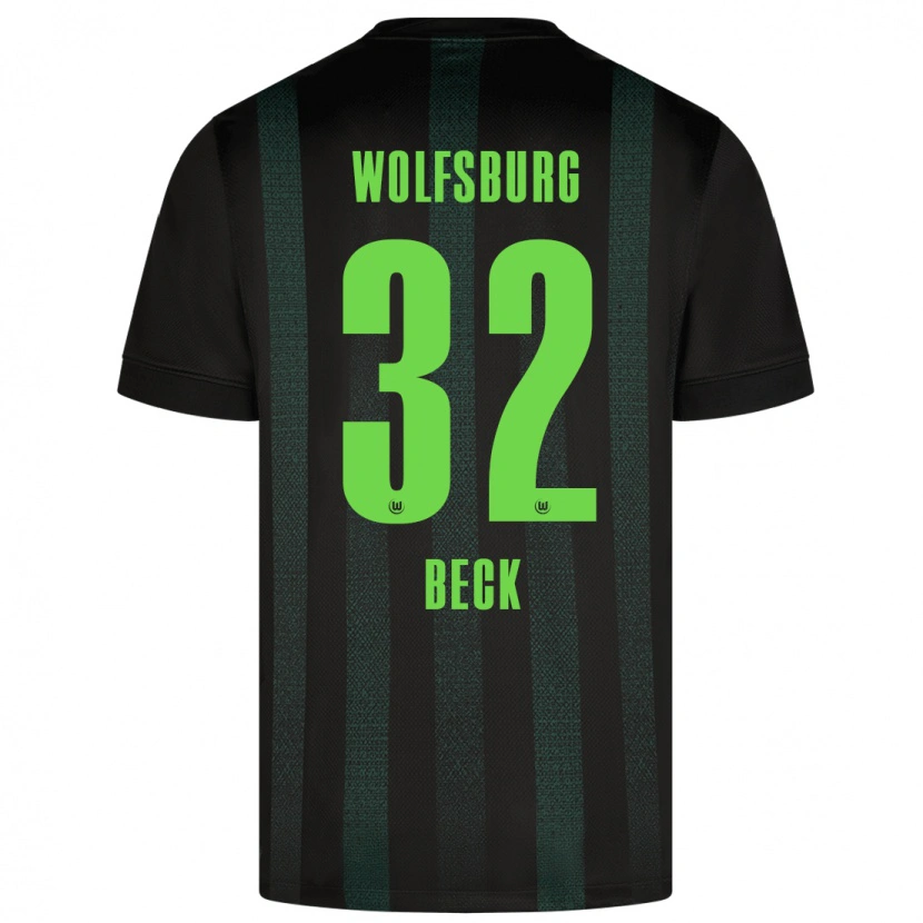 Danxen Bambino Maglia Kiara Beck #32 Verde Scuro Kit Gara Away 2024/25 Maglietta